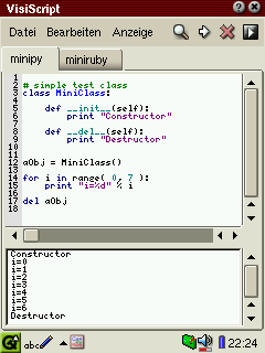VisiScript running minscript